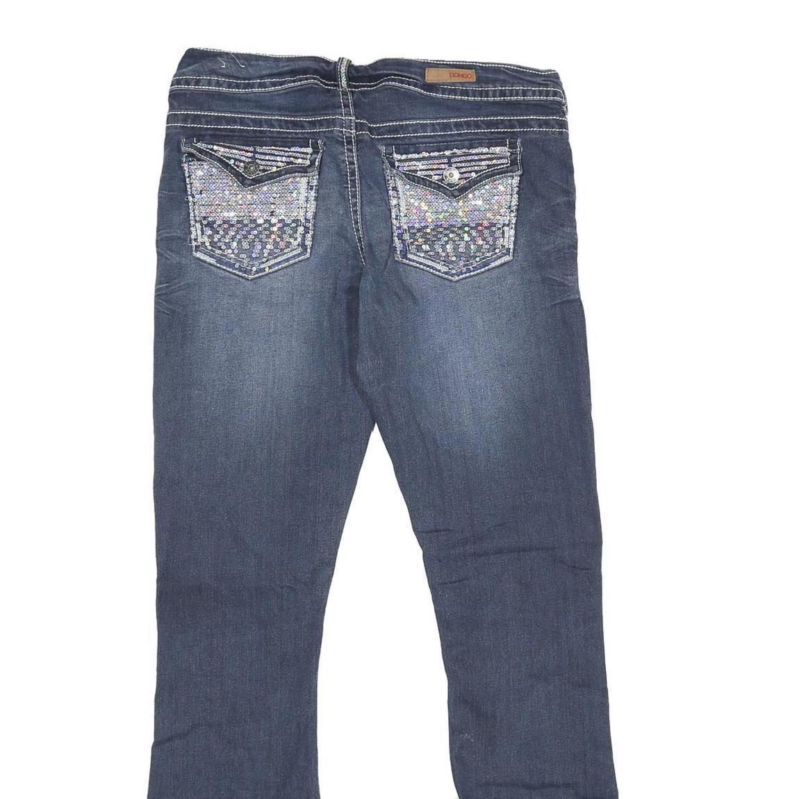 BONGO Womens Jeans Blue Relaxed Bootcut Denim Medium W32 L32 Sequined Pocket