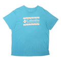COLUMBIA Mens Blue Graphic T-Shirt L Short Sleeve Crew Neck Cotton Blend Casual