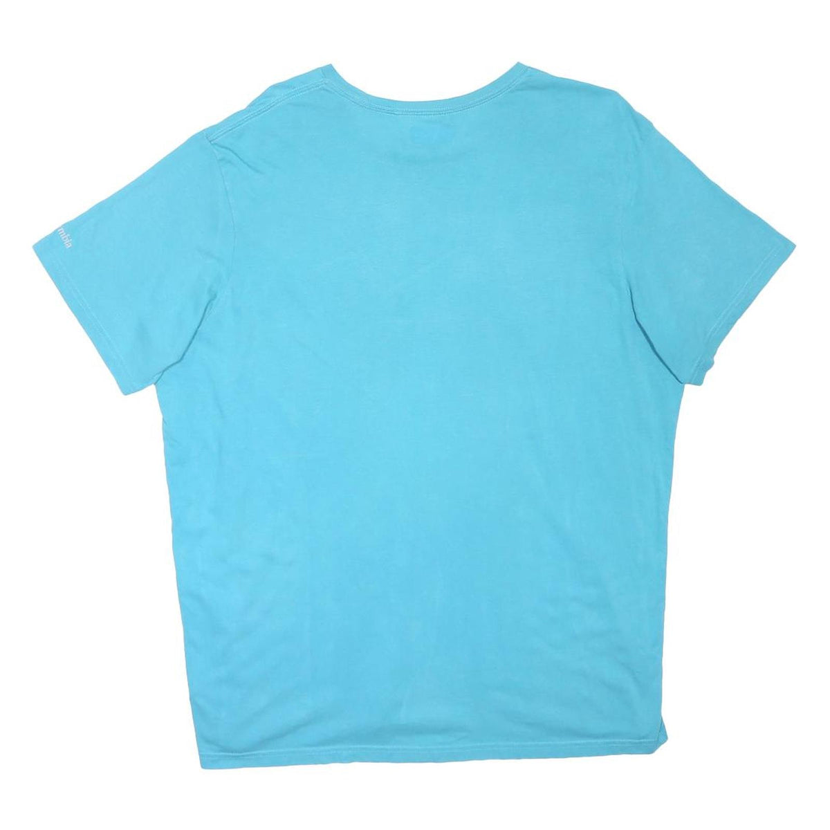 COLUMBIA Mens Blue Graphic T-Shirt L Short Sleeve Crew Neck Cotton Blend Casual