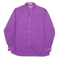 CHRISTIAN DIOR Mens Purple Plain Shirt XL Polyester Button Collar Long Sleeve