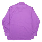 CHRISTIAN DIOR Mens Purple Plain Shirt XL Polyester Button Collar Long Sleeve