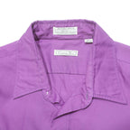 CHRISTIAN DIOR Mens Purple Plain Shirt XL Polyester Button Collar Long Sleeve