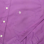 CHRISTIAN DIOR Mens Purple Plain Shirt XL Polyester Button Collar Long Sleeve