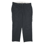 DICKIES Mens Black Cotton Regular Straight Trousers W40 L30 Workwear Cargo