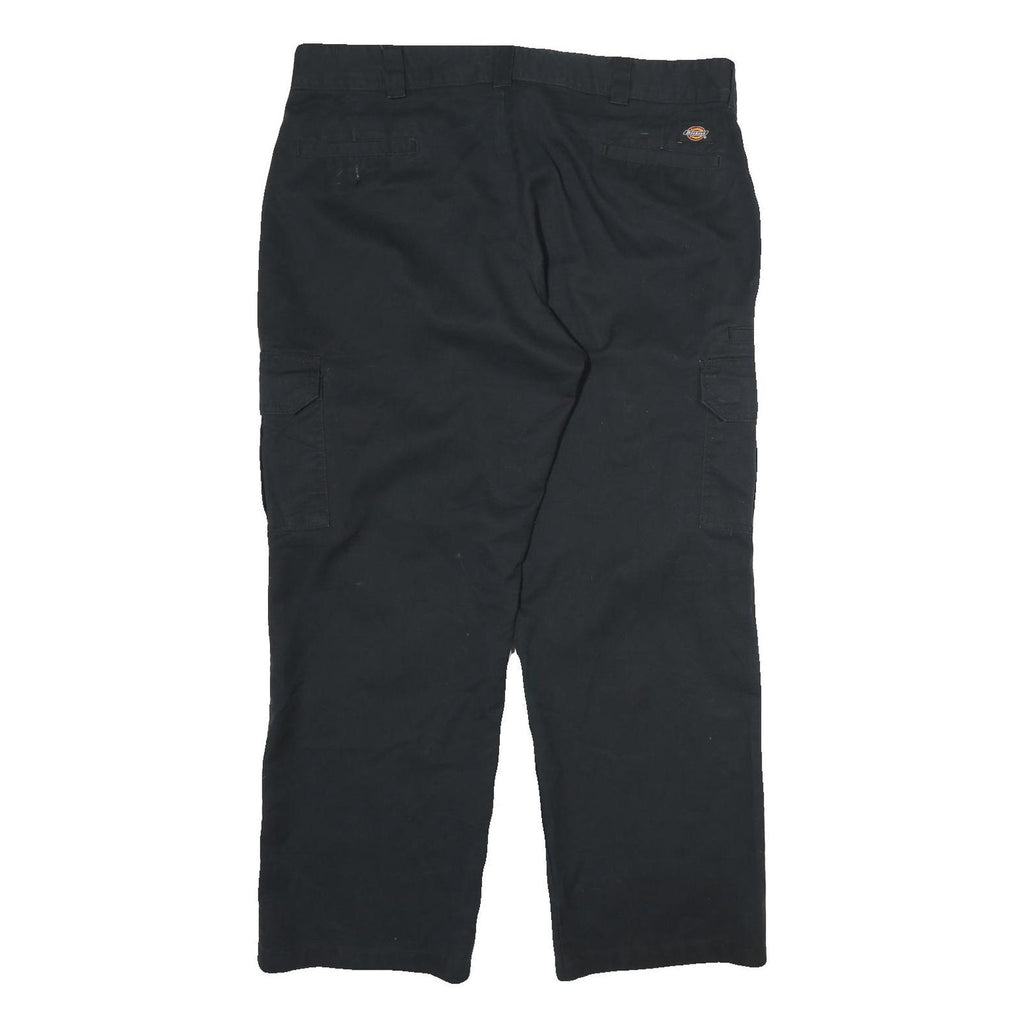 DICKIES Mens Black Cotton Regular Straight Trousers W40 L30 Workwear Cargo