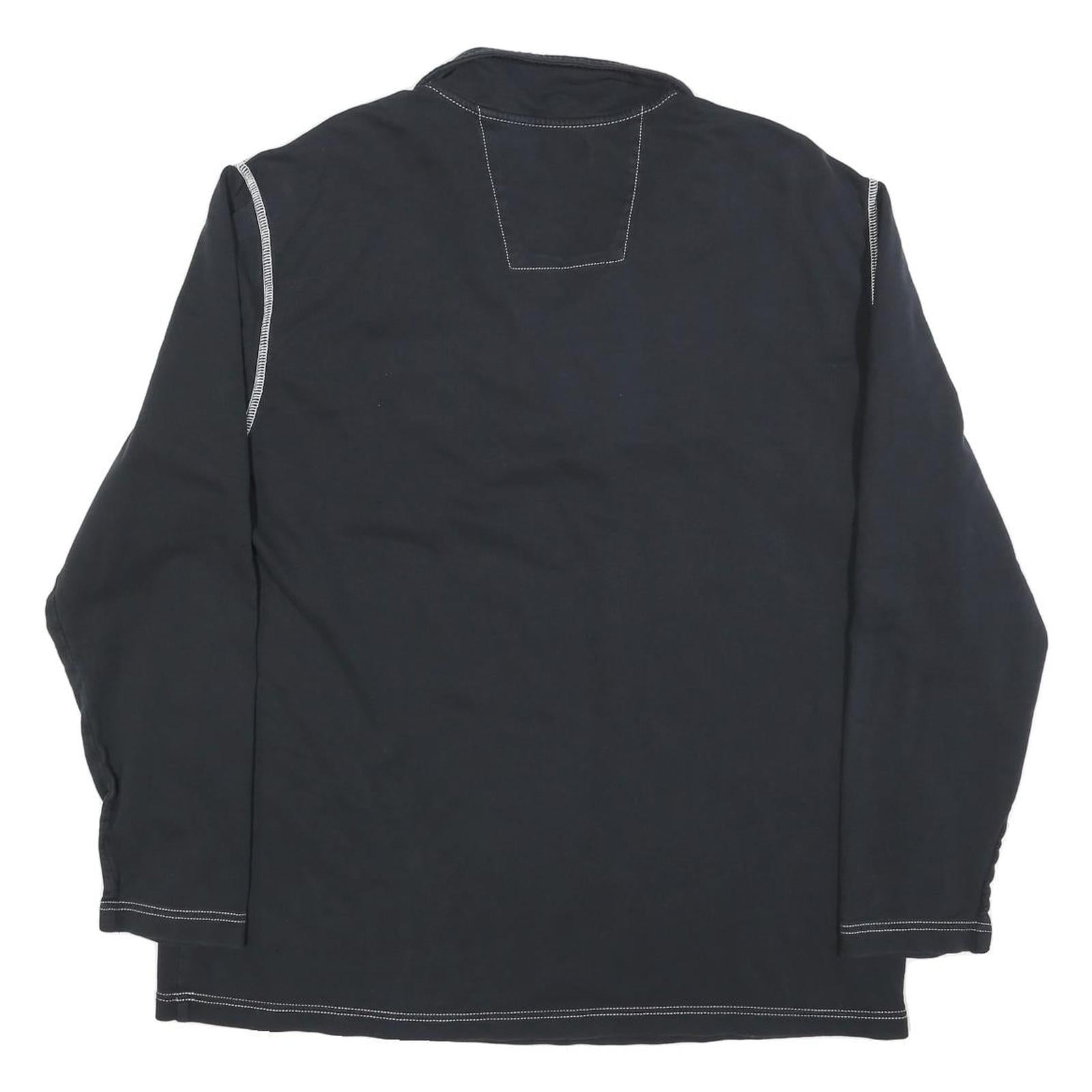 NAUTICA Mens Black & White Half Zip XL Cotton Blend Sweatshirt With Pocket