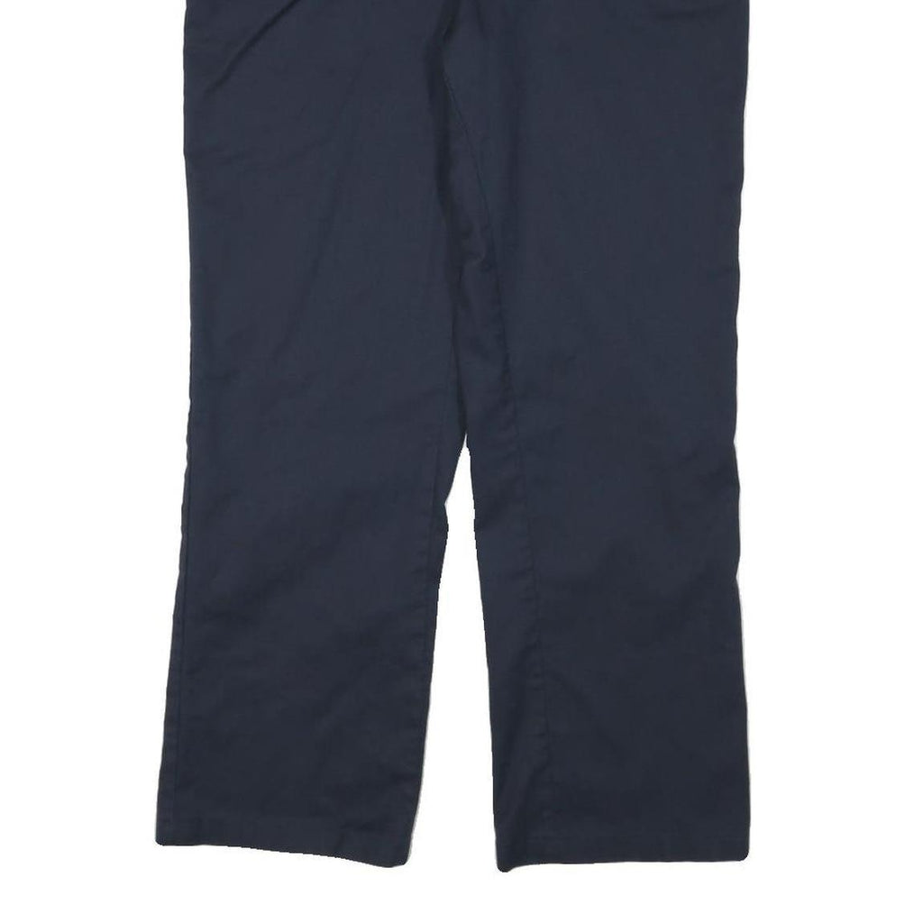 DICKIES Womens Cotton Blend Navy Regular Fit Straight Leg Trousers W32 L28
