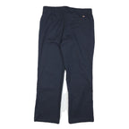 DICKIES Womens Cotton Blend Navy Regular Fit Straight Leg Trousers W32 L28