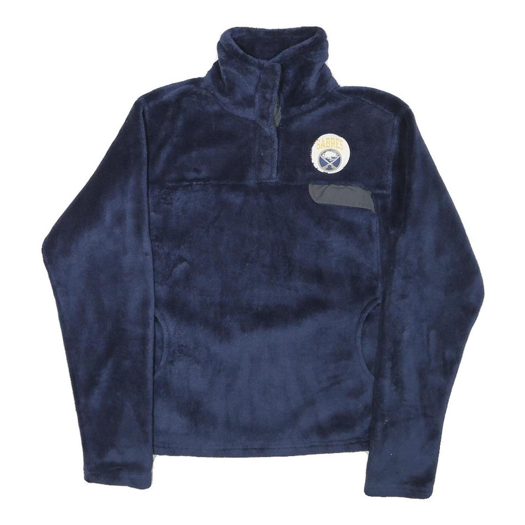 NHL Mens Blue Pullover Plain Crew Neck Basic Knit Jumper S Soft Warm