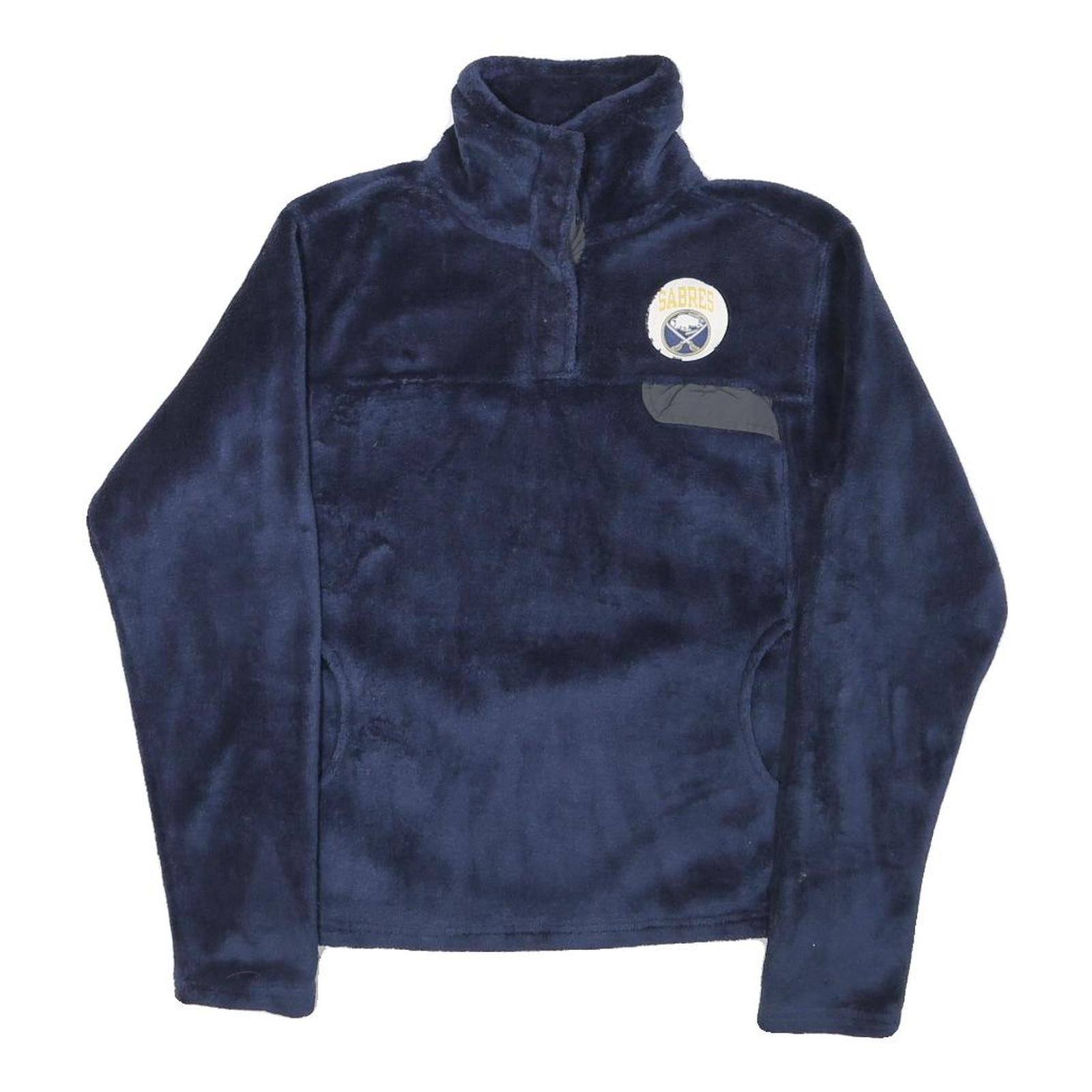 NHL Mens Blue Pullover Plain Crew Neck Basic Knit Jumper S Soft Warm