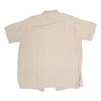 ROCHESTER Womens Beige Cotton Blend Basic Shirt Short Sleeve Band Collar XL