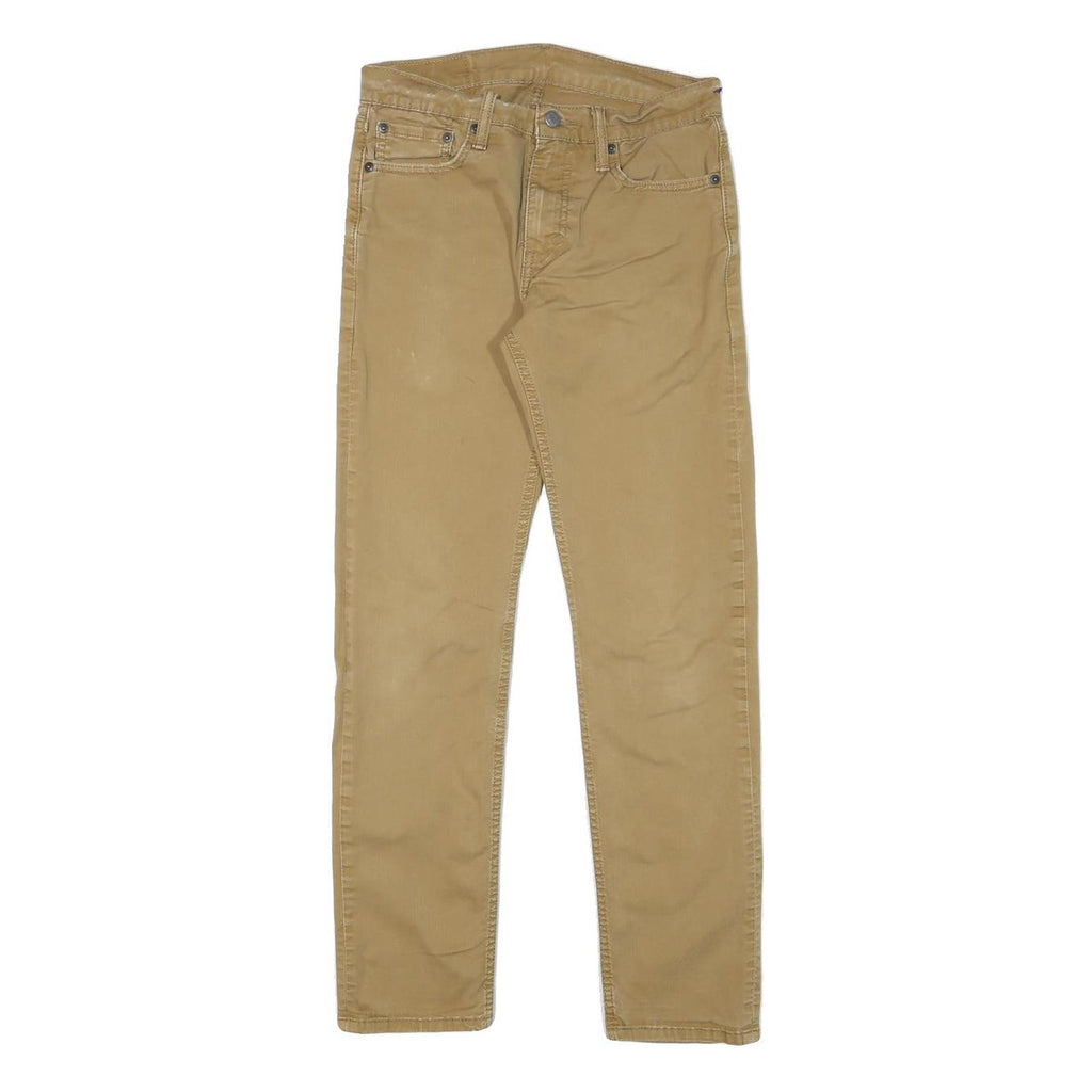 LEVI'S Mens Slim Beige Cotton Blend Trousers W28 L28 Zip Classic Skinny Fit