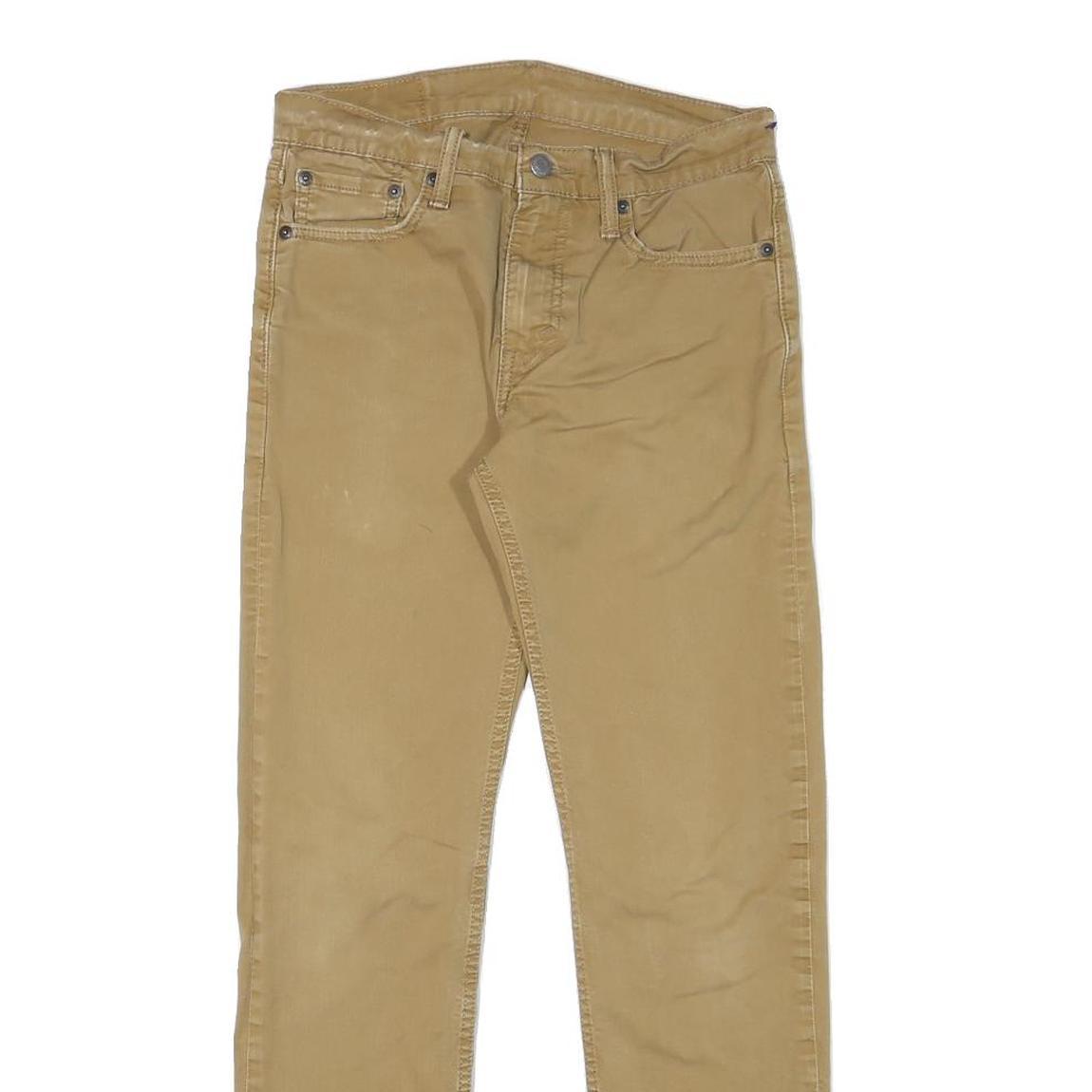 LEVI'S Mens Slim Beige Cotton Blend Trousers W28 L28 Zip Classic Skinny Fit