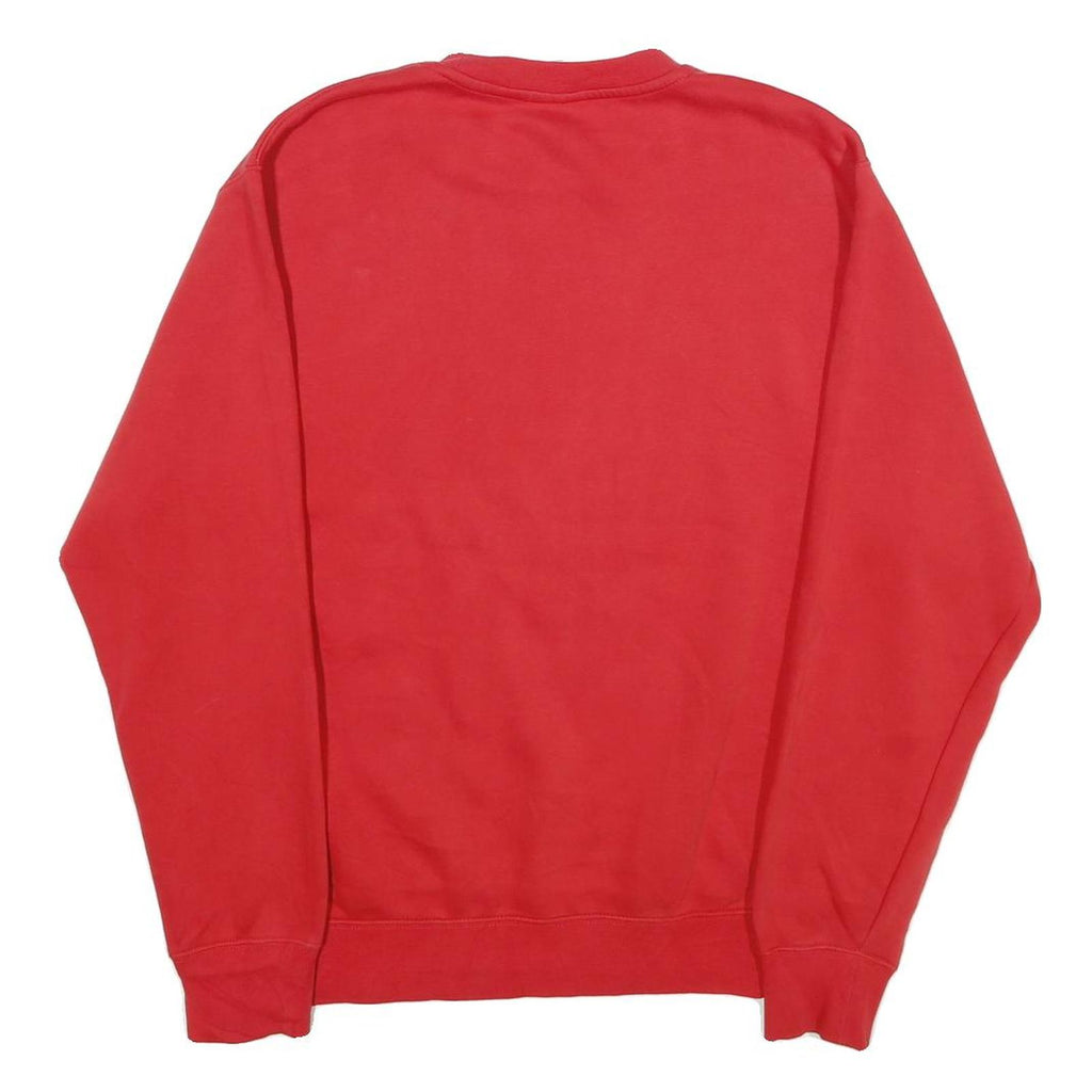 NIKE Mens Red Plainfield Baseball Crew Neck L Sweatshirt Cotton Blend