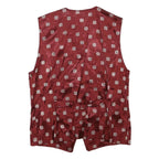 DIVINA Womens Red Button Jacquard Jacket XS Viscose Blend Floral Print Elegant