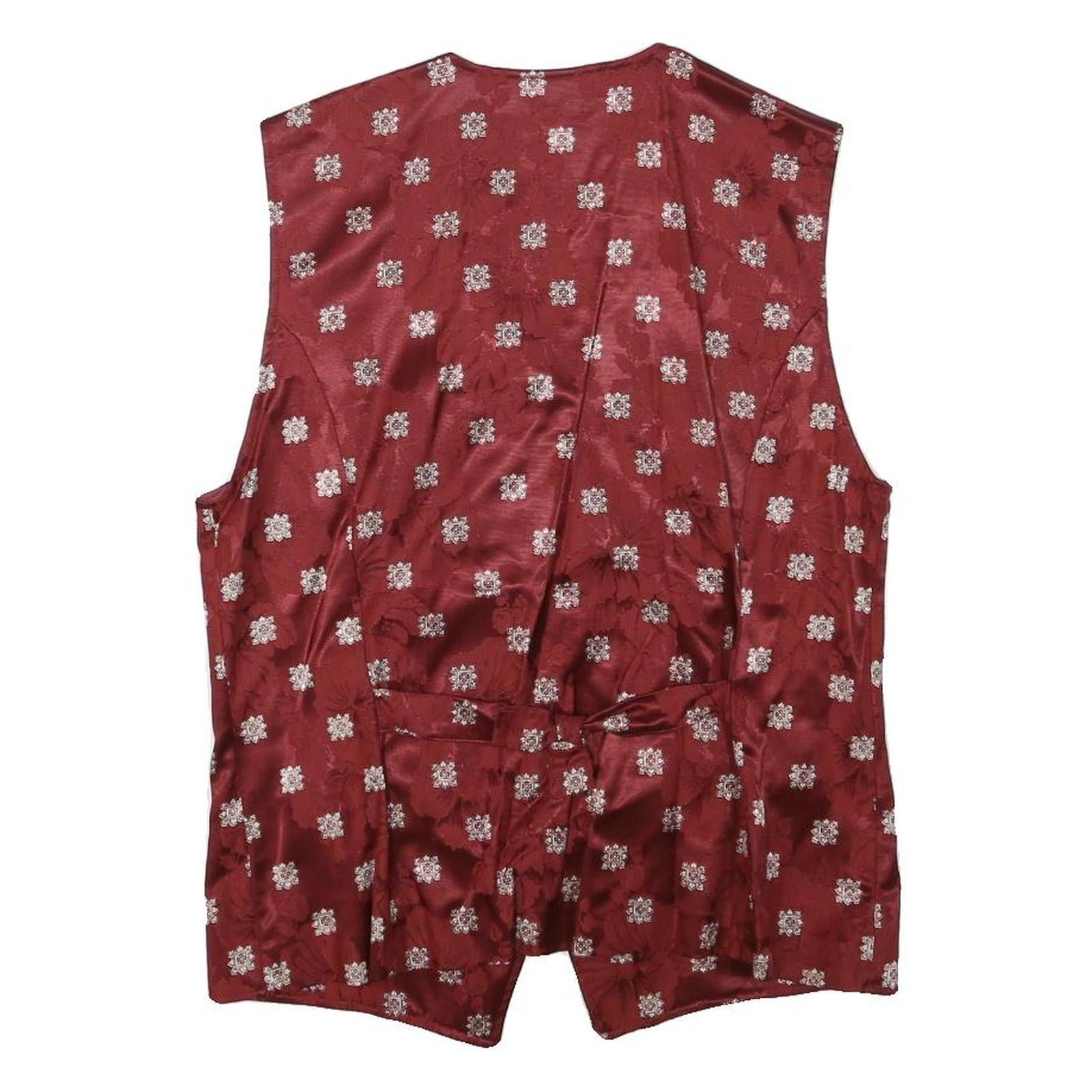 DIVINA Womens Red Button Jacquard Jacket XS Viscose Blend Floral Print Elegant