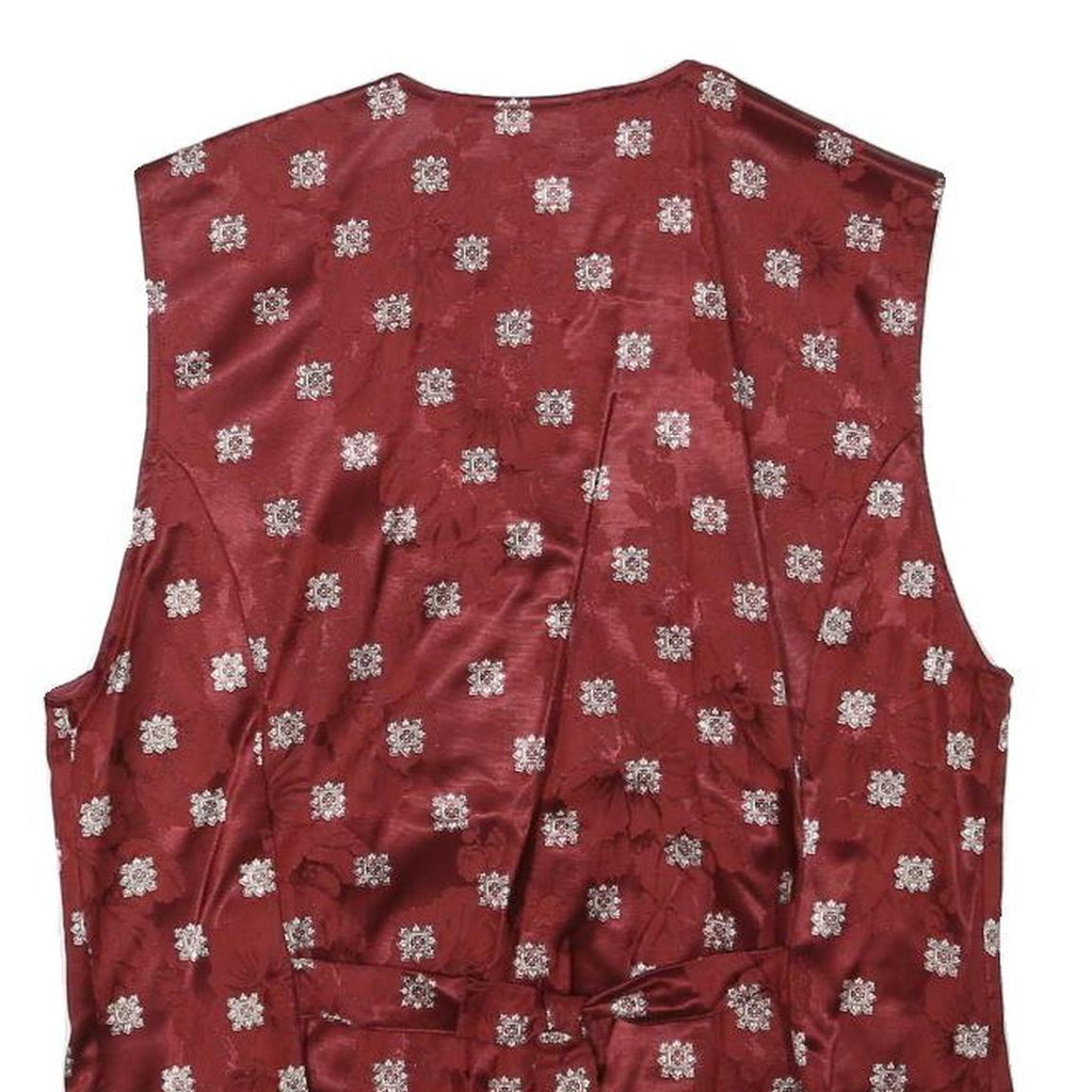 DIVINA Womens Red Button Jacquard Jacket XS Viscose Blend Floral Print Elegant