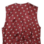 DIVINA Womens Red Button Jacquard Jacket XS Viscose Blend Floral Print Elegant