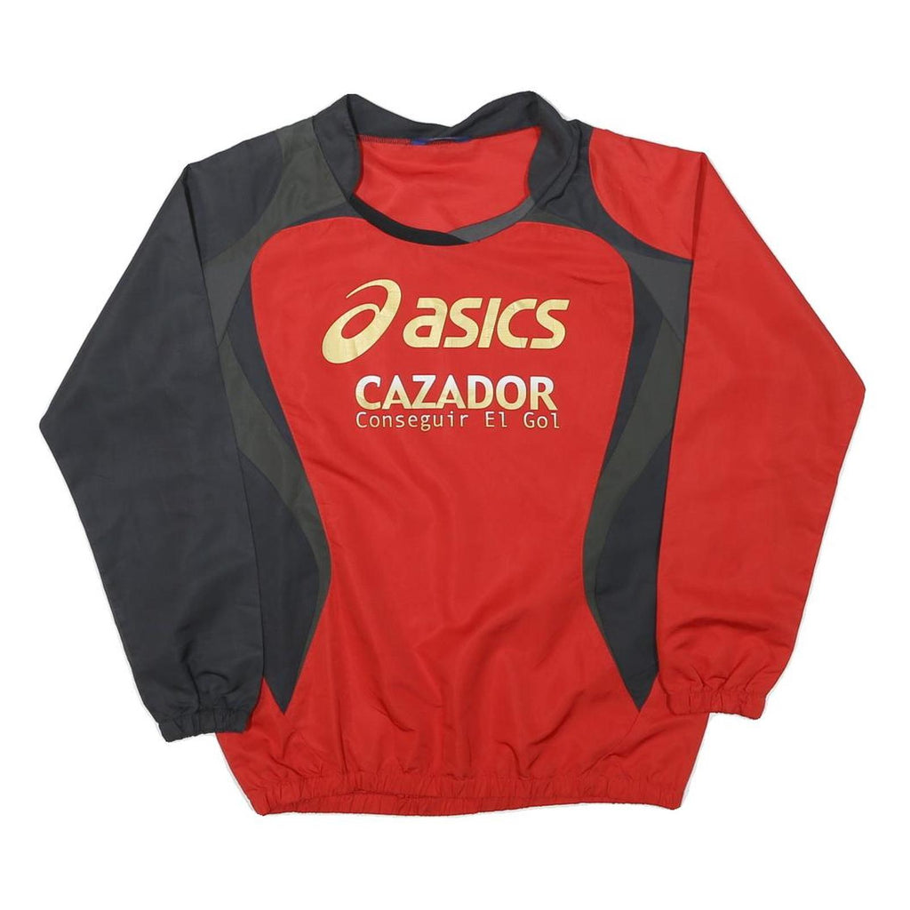 ASICS Mens Red & Black Crew Neck S Polyester Blend Sweatshirt Cazador