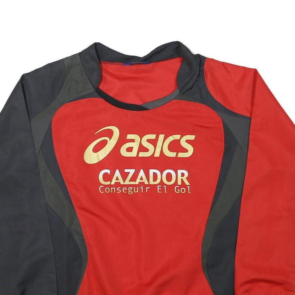 ASICS Mens Red & Black Crew Neck S Polyester Blend Sweatshirt Cazador