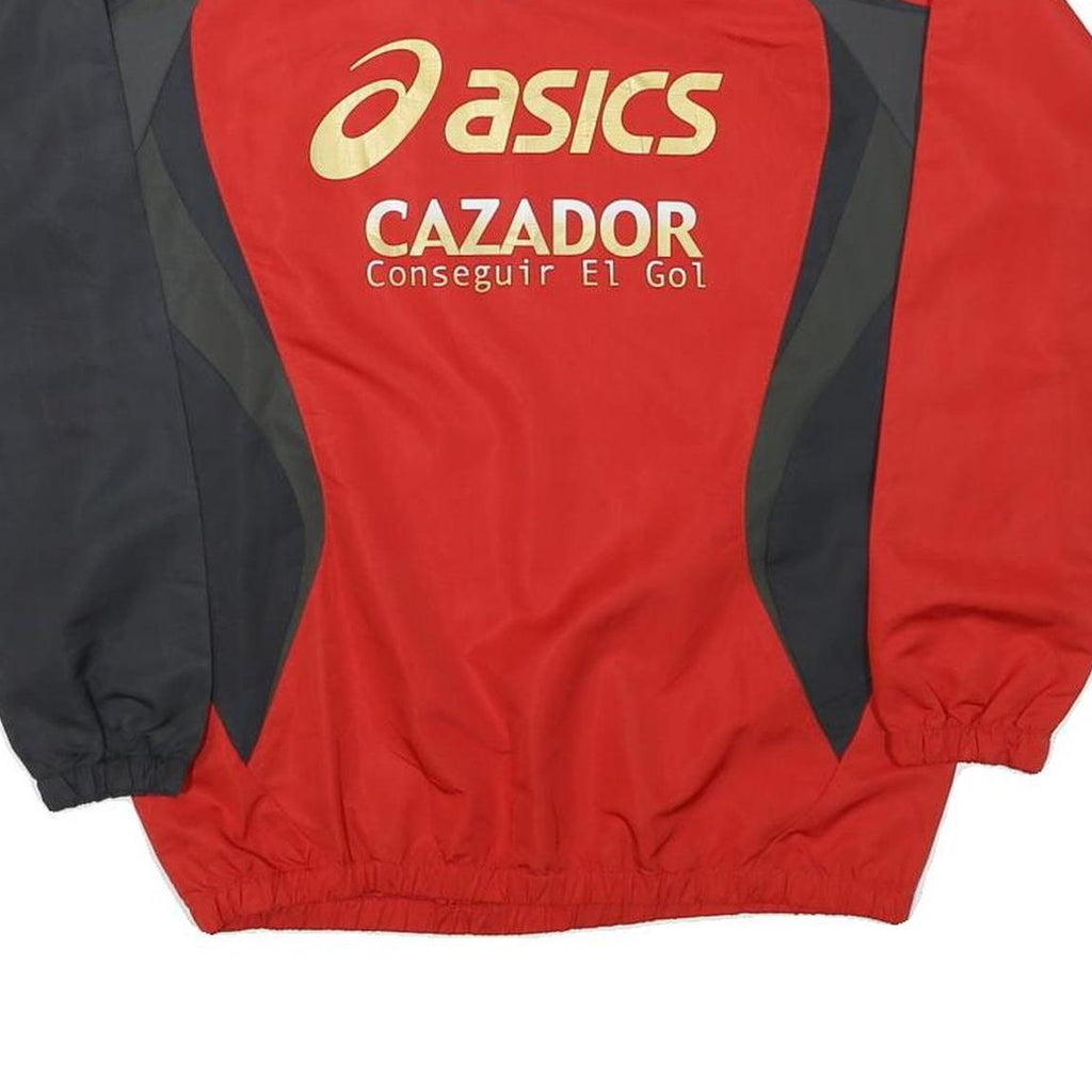 ASICS Mens Red & Black Crew Neck S Polyester Blend Sweatshirt Cazador