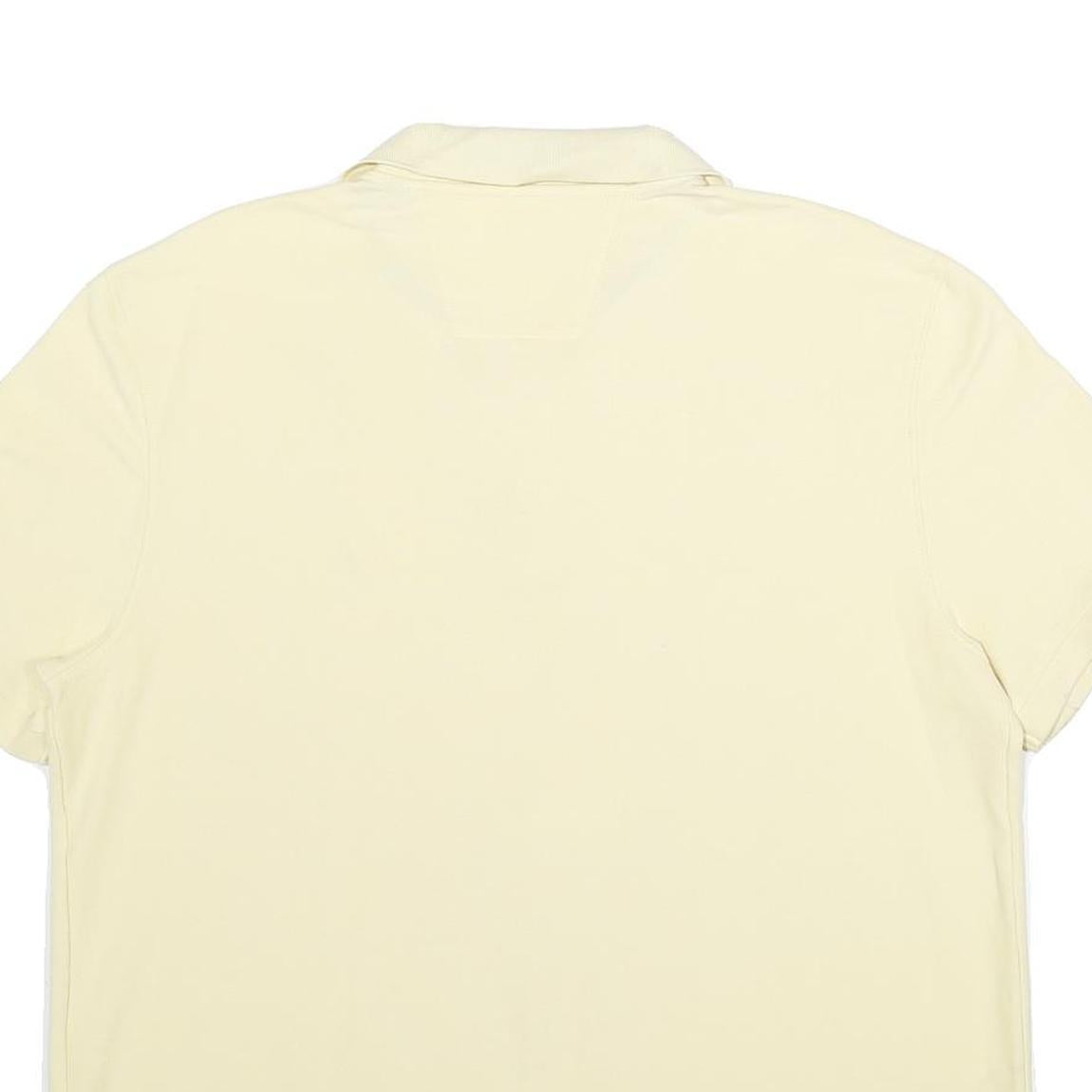 NAUTICA Mens Cream Short Sleeve Plain Polo Shirt XL Classic Fit Cotton