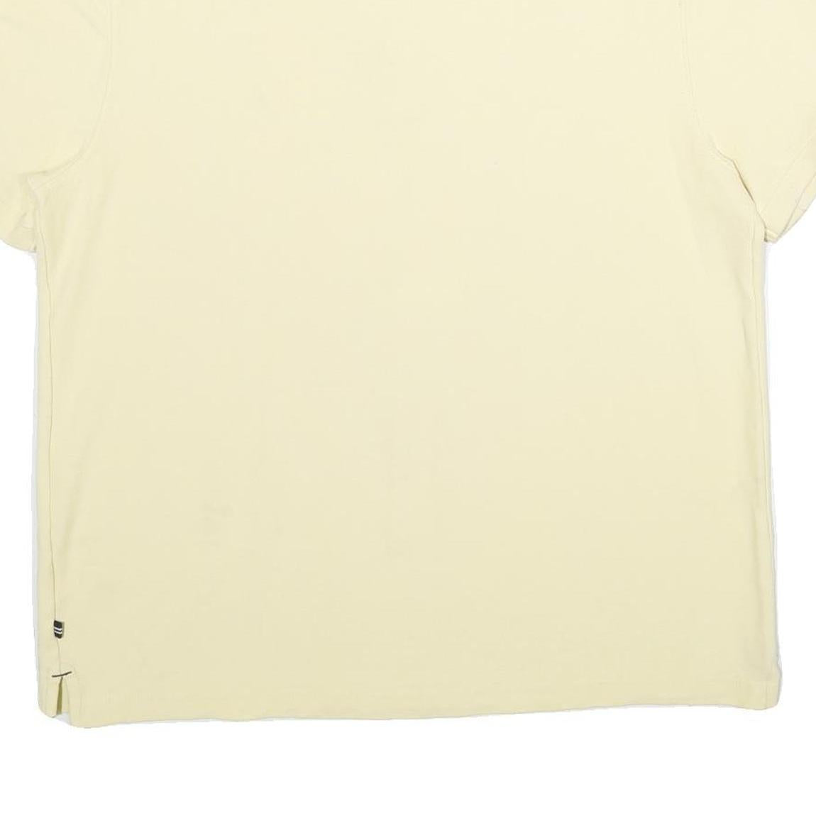 NAUTICA Mens Cream Short Sleeve Plain Polo Shirt XL Classic Fit Cotton