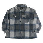 ONLY Womens Grey & Blue Check Button Jacket XL Polyester Casual Relaxed Fit