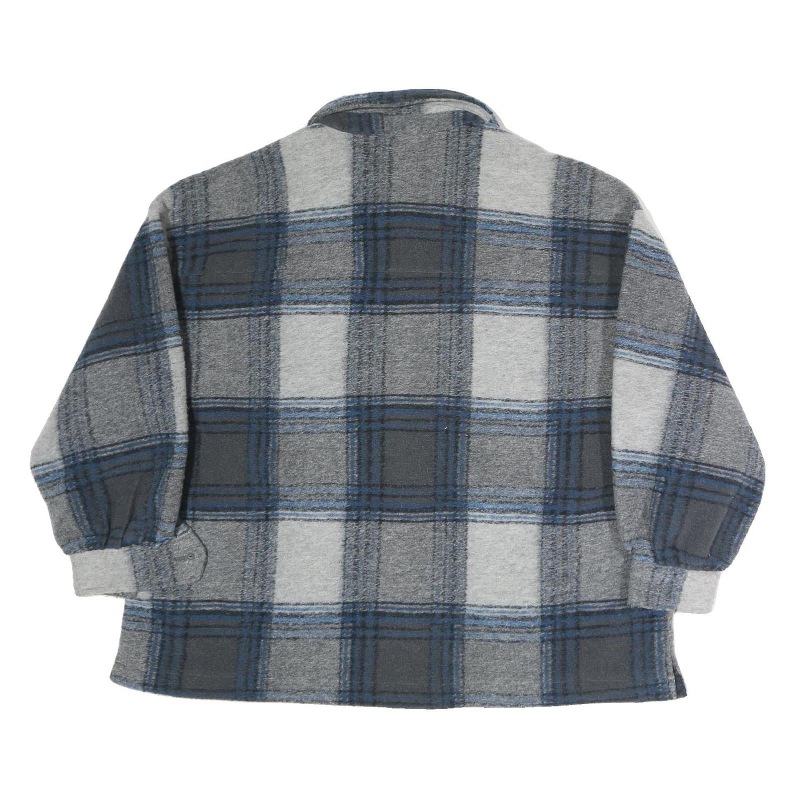ONLY Womens Grey & Blue Check Button Jacket XL Polyester Casual Relaxed Fit