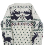 POLO RALPH LAUREN Boys Cream Patterned Wool Jumper Crew Neck Cable Knit M Winter