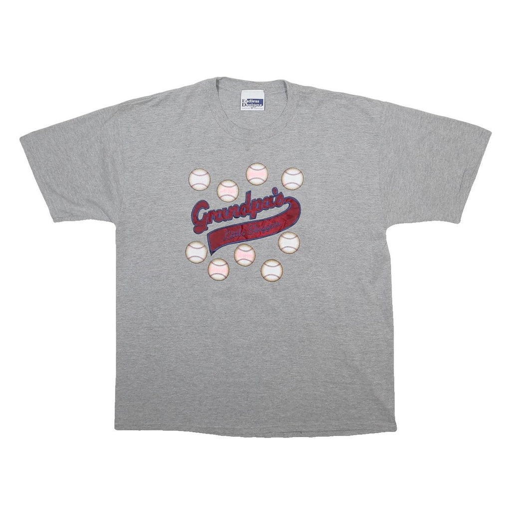 ENDLESS DESIGNS Mens Grey Grandpa Graphic T-Shirt XL Cotton Blend Short Sleeve