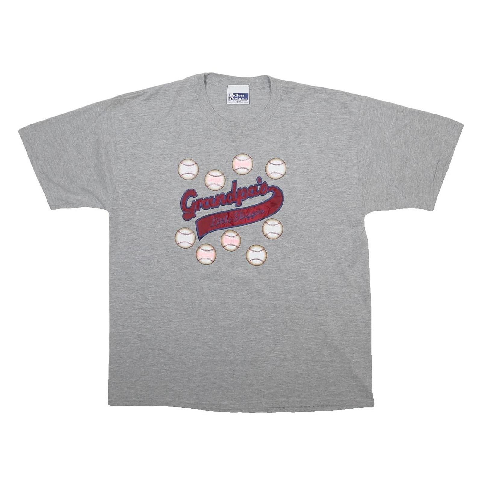 ENDLESS DESIGNS Mens Grey Grandpa Graphic T-Shirt XL Cotton Blend Short Sleeve