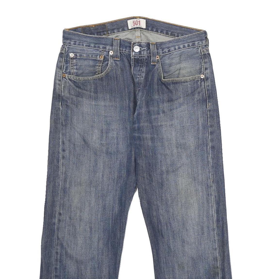 LEVI'S 501 Mens Jeans Blue Classic Straight Denim Medium W32 L27 Button Closure