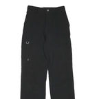 Black Womens Regular Fit Polyester Blend Zip Trousers W24 L31 Casual Workwear