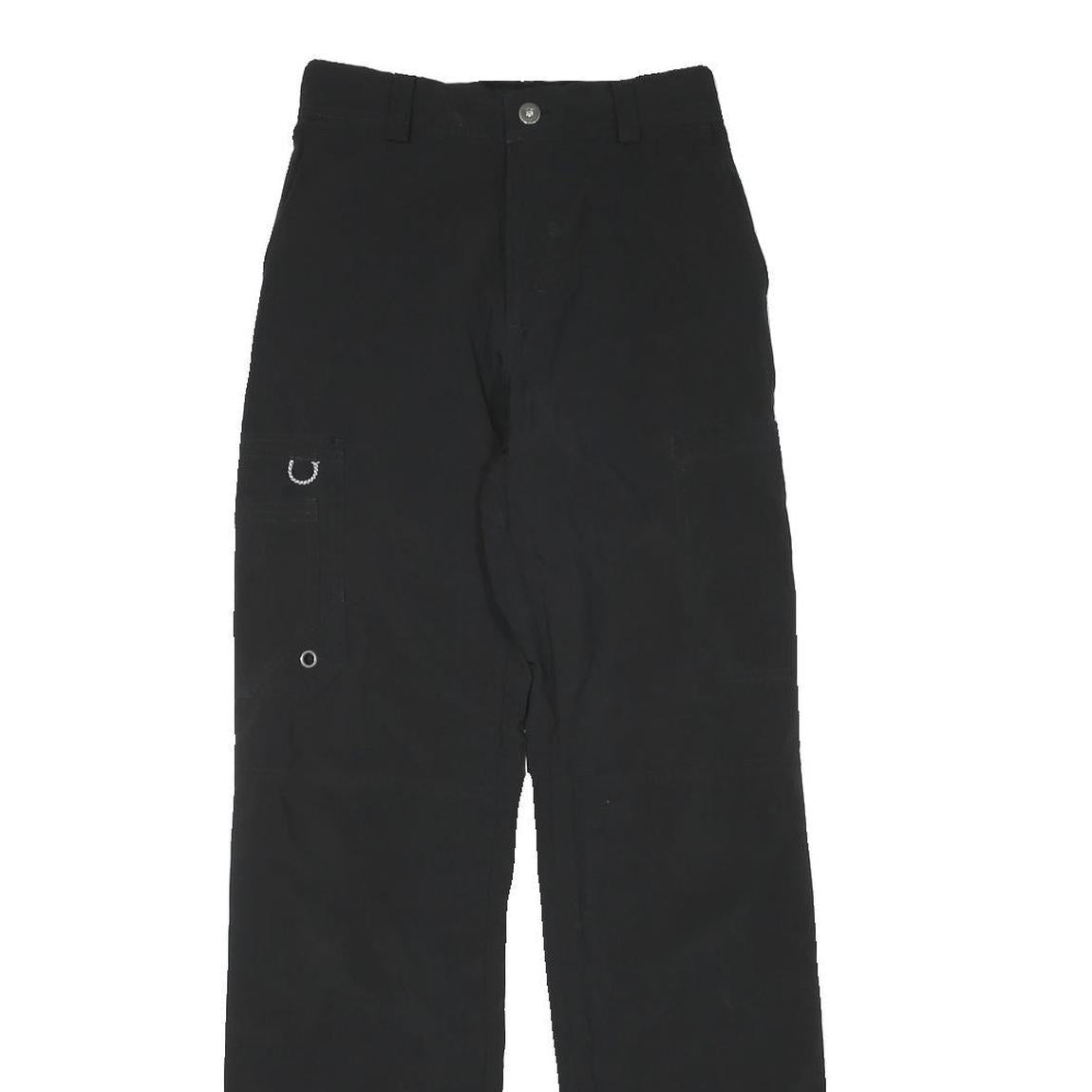 Black Womens Regular Fit Polyester Blend Zip Trousers W24 L31 Casual Workwear