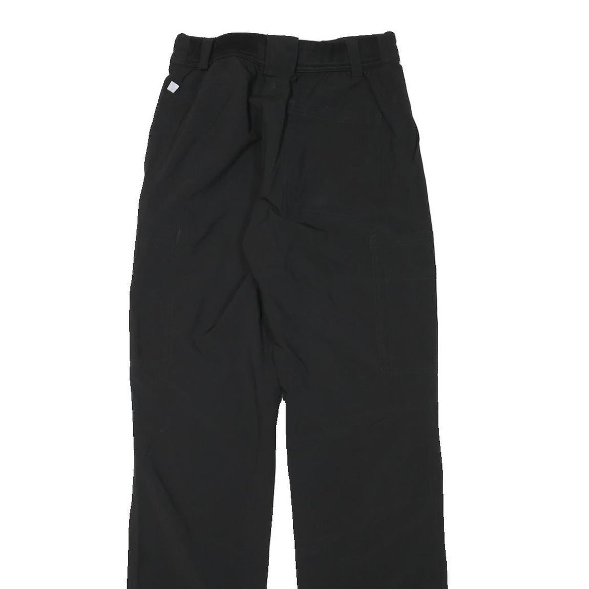 Black Womens Regular Fit Polyester Blend Zip Trousers W24 L31 Casual Workwear