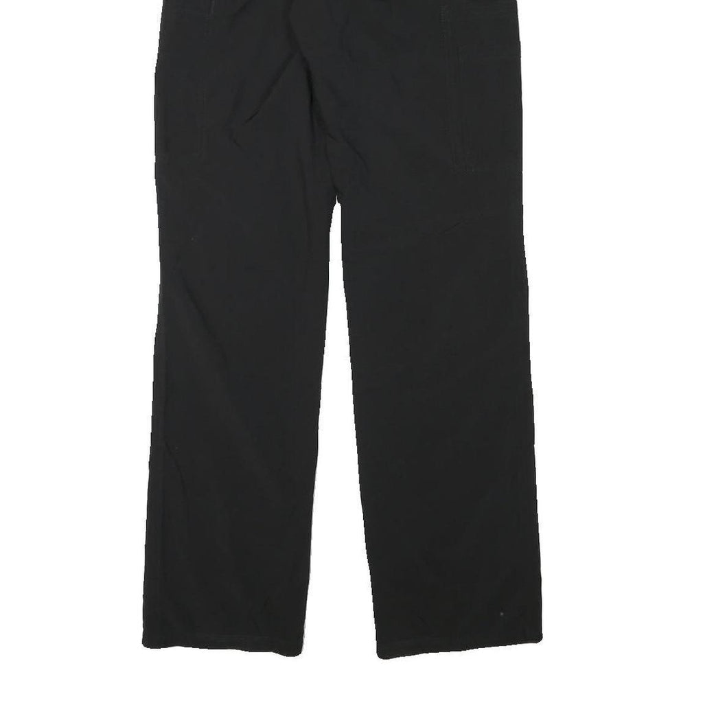Black Womens Regular Fit Polyester Blend Zip Trousers W24 L31 Casual Workwear