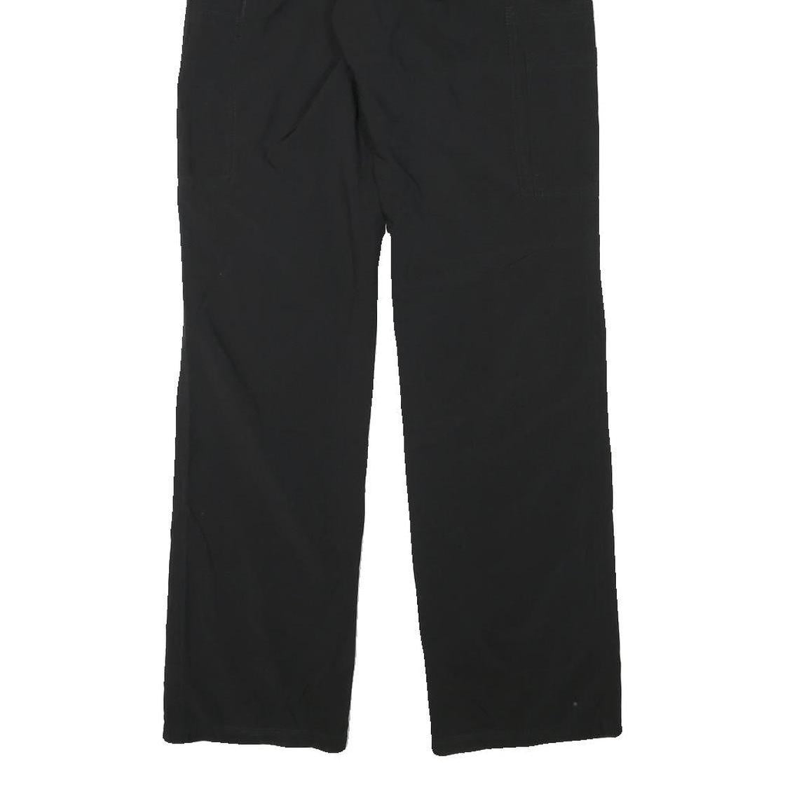 Black Womens Regular Fit Polyester Blend Zip Trousers W24 L31 Casual Workwear