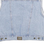 RIGOLLETTO Womens Blue Sleeveless Cotton Denim Jacket M Button Front Casual