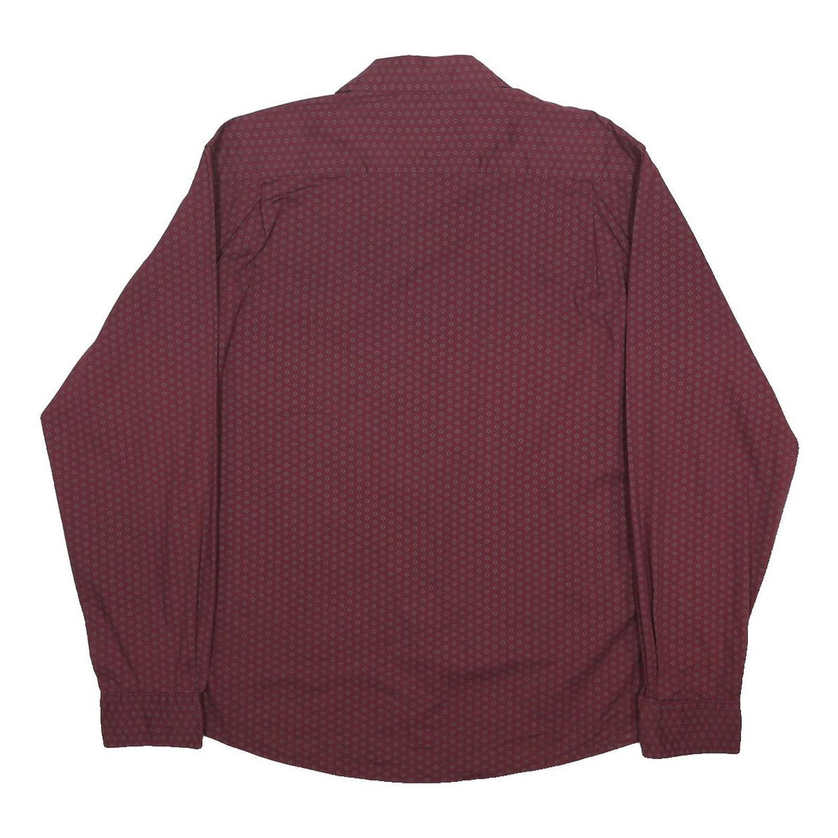 WRANGLER Mens Maroon Patterned Cotton Blend Shirt L Casual Button Down Top