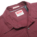 WRANGLER Mens Maroon Patterned Cotton Blend Shirt L Casual Button Down Top