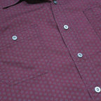 WRANGLER Mens Maroon Patterned Cotton Blend Shirt L Casual Button Down Top