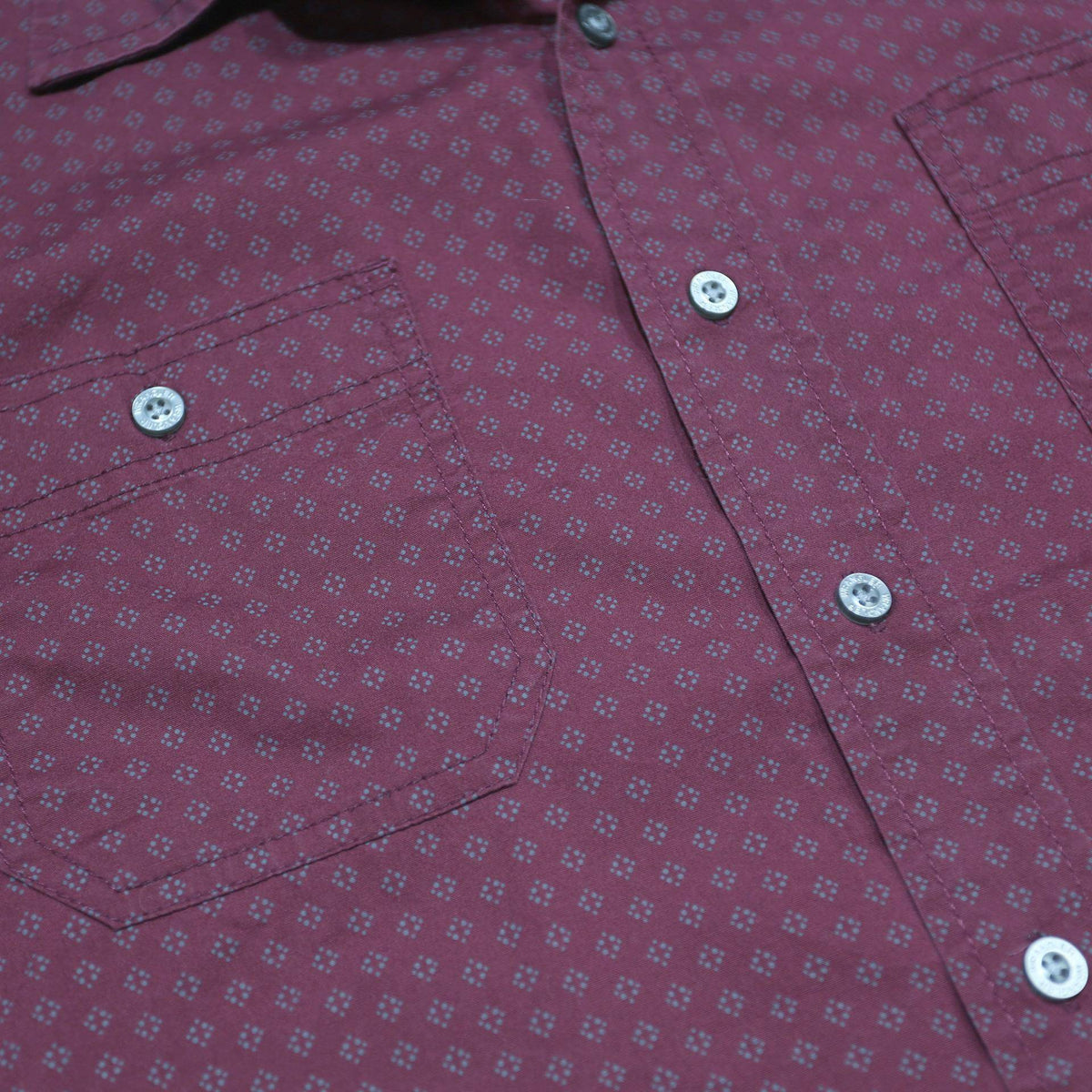 WRANGLER Mens Maroon Patterned Cotton Blend Shirt L Casual Button Down Top