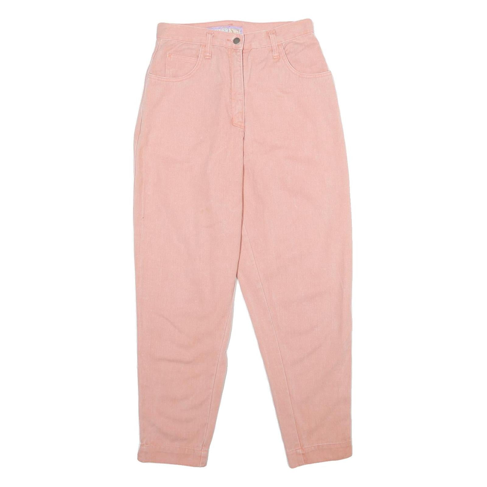 S. OLIVER Womens Classic Pink Skinny Denim Cotton W26 L30 Stylish Zip Jeans