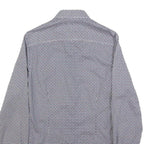 GUESS Mens Blue & White Patterned Shirt XS Cotton Blend Long Sleeve Button