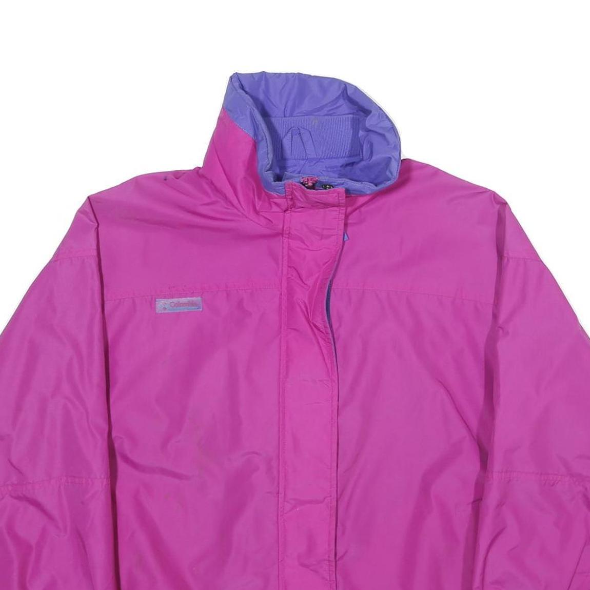 COLUMBIA Womens Pink & Purple Outdoor Jacket L Nylon Plain Zip Bugaboo