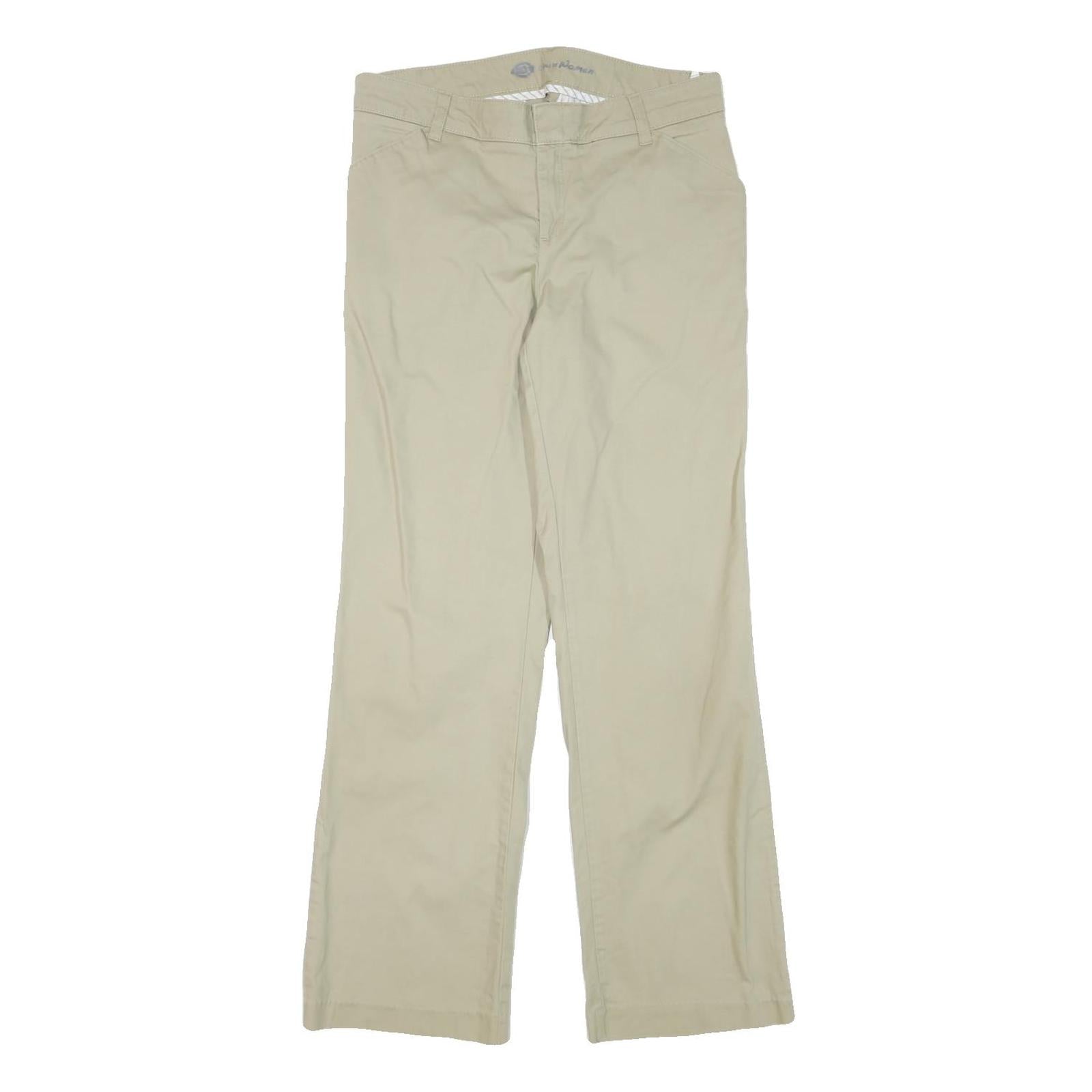 DICKIES Womens Regular Fit Beige Cotton Blend Zip Trousers W31 L30 Classic
