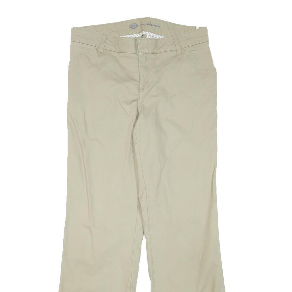 DICKIES Womens Regular Fit Beige Cotton Blend Zip Trousers W31 L30 Classic