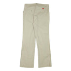 DICKIES Womens Regular Fit Beige Cotton Blend Zip Trousers W31 L30 Classic