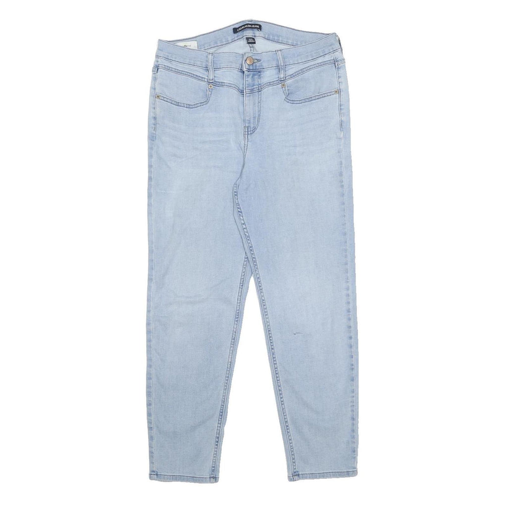 Calvin Klein Womens Regular Fit Light Blue Denim Jeans W30 L25 Classic Zip